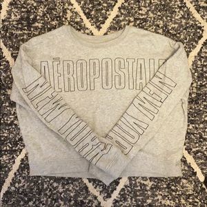 Gray Aeropostale cropped sweatshirt